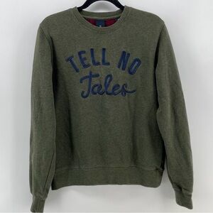 Scotch & Soda Crewneck Sweatshirt Olive “Tell No Tales” Cotton Blend S